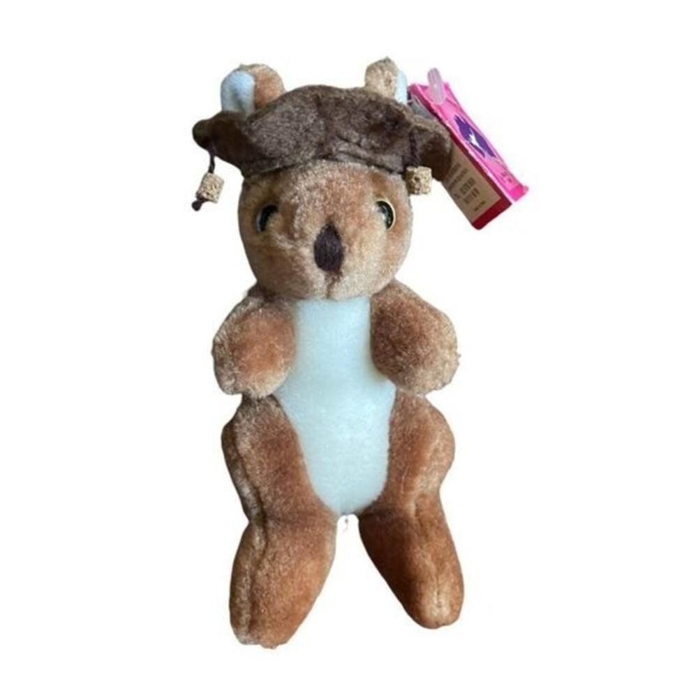 VINTAGE 1990s Cutest Ever Stuffed Plush Womba w/ Tags Sporting a Cork Fling Hat